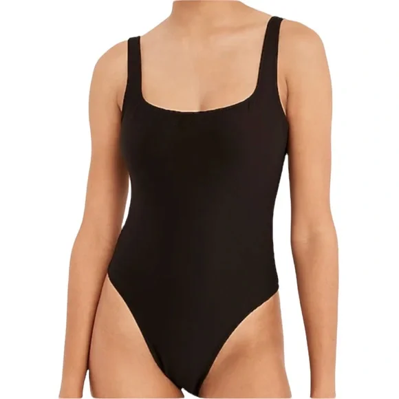 J. Crew Ribbed Squareneck One-piece Swimsuit in Pale Blossom NWT